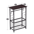 thumbnail image 4 of GZXS Narrow Side Table, Toilet Paper Holder Stand with Magazine Basket, Multifunctional End Table for Living Room, Bedroom, Space Saving, Black, 4 of 8