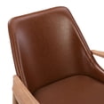 thumbnail image 4 of Pu Leather Seat Armchair With Solid Wood Construction, High Back For Living Room Supported Armchair, Cozy Feeling, 4 of 6