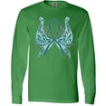 thumbnail image 3 of Inktastic Ovarian Cancer Awareness with Butterfly Ribbon Words Long Sleeve T-Shirt, 3 of 5