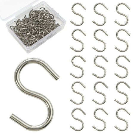 

Mini S Hooks Connectors S Shaped Wire Hook Hangers 100pcs Hanging Hooks for DIY Crafts Hanging Jewelry Key Chain Tags Fishing Lure Net Equipment (0.95 Inch)