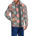 thumbnail image 2 of Naloa Colorful Checkered Men’s Hoodies, Zip up Hoodie, Sweatshirts,Hoodies for Men Sizes S-3XL-X-Large, 2 of 5