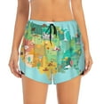 thumbnail image 2 of Goofa USA Tourist Map Printed Women 2 in 1 Running Shorts,Quick Dry Athletic Workout Shorts,High Waisted Athletic Shorts with Liner Pockets-Large, 2 of 9
