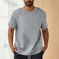 thumbnail image 2 of Blusa de Manga Corta Versátil Color Sólido Movimiento Cuello Redondo para los Hombres, Moda Casual Blusa de Poliéster, Lavado a Mano Primavera Verano, 2 of 7