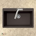 thumbnail image 7 of Houzer Cassiano Italian 33 inch Mocha Granite Composite Topmount Single Bowl Kitchen Sink, V-100 MOCHA, 7 of 7