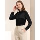 thumbnail image 2 of INSPIRE CHIC Camisa Casual De Negocios De Oficina De Satén De Manga Larga Con Botones Y Cuello En Punta Para Mujer Negro XL, 2 of 6