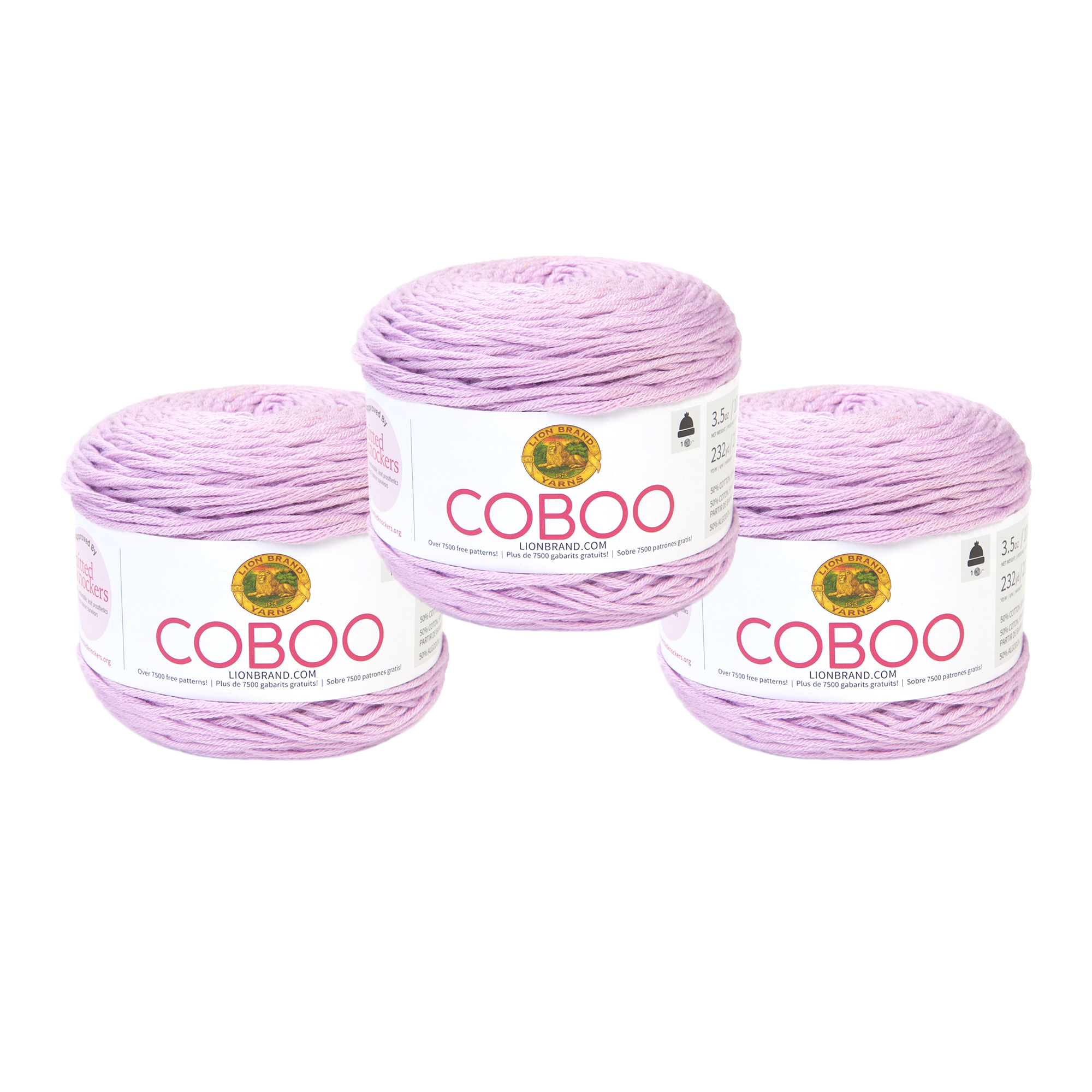 Lion Brand Yarn Coboo Lilac Light Purple Yarn 3 Pack 