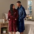 thumbnail image 4 of Personalization Mall Embroidered Classic Comfort Luxury Fleece Robe, Navy, L, 4 of 4