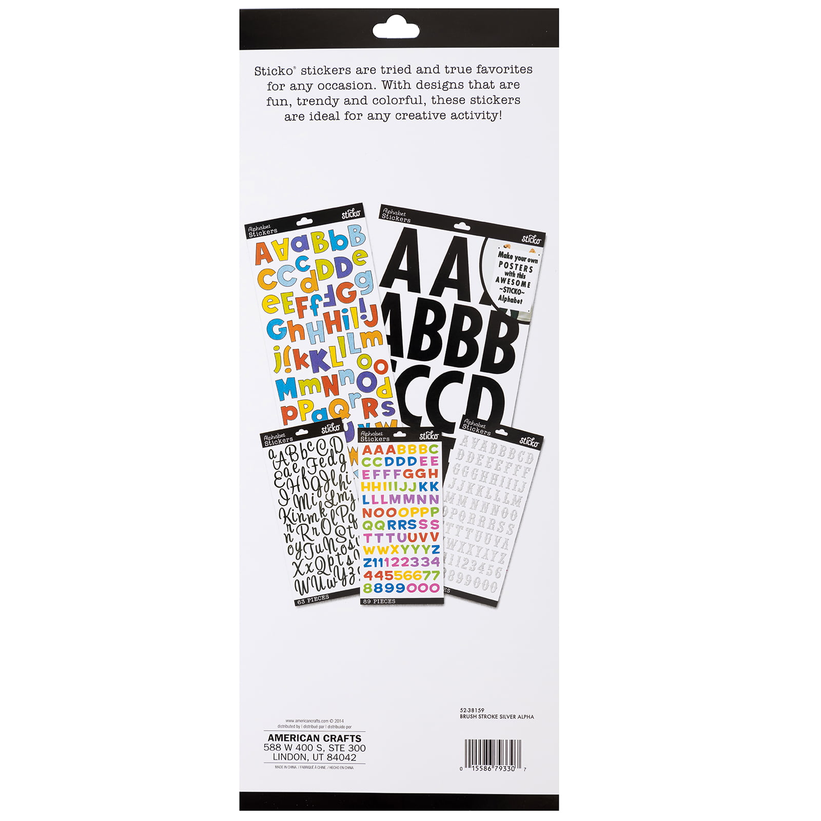 Sticko Iridescent Small Alphabet Stickers-Silver Frankfurter