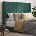 thumbnail image 3 of Taylor & Logan Upholstered Platform Bed with Wingback Headboard Emerald Velvet - Full, 3 of 5