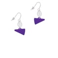 thumbnail image 2 of Delight Jewelry Acrylic 3/4" Purple Megaphone Silvertone Leaf French Earrings, 2 of 5