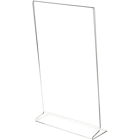 Plymor Clear Acrylic Sign Display / Literature Holder (Side-Load), 8.5" W x 14" H (2 Pack)
