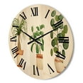 thumbnail image 3 of Designart 'Trio of House Plants Ficus Ponytail and Palm' Traditional Wood Wall Clock, 3 of 5