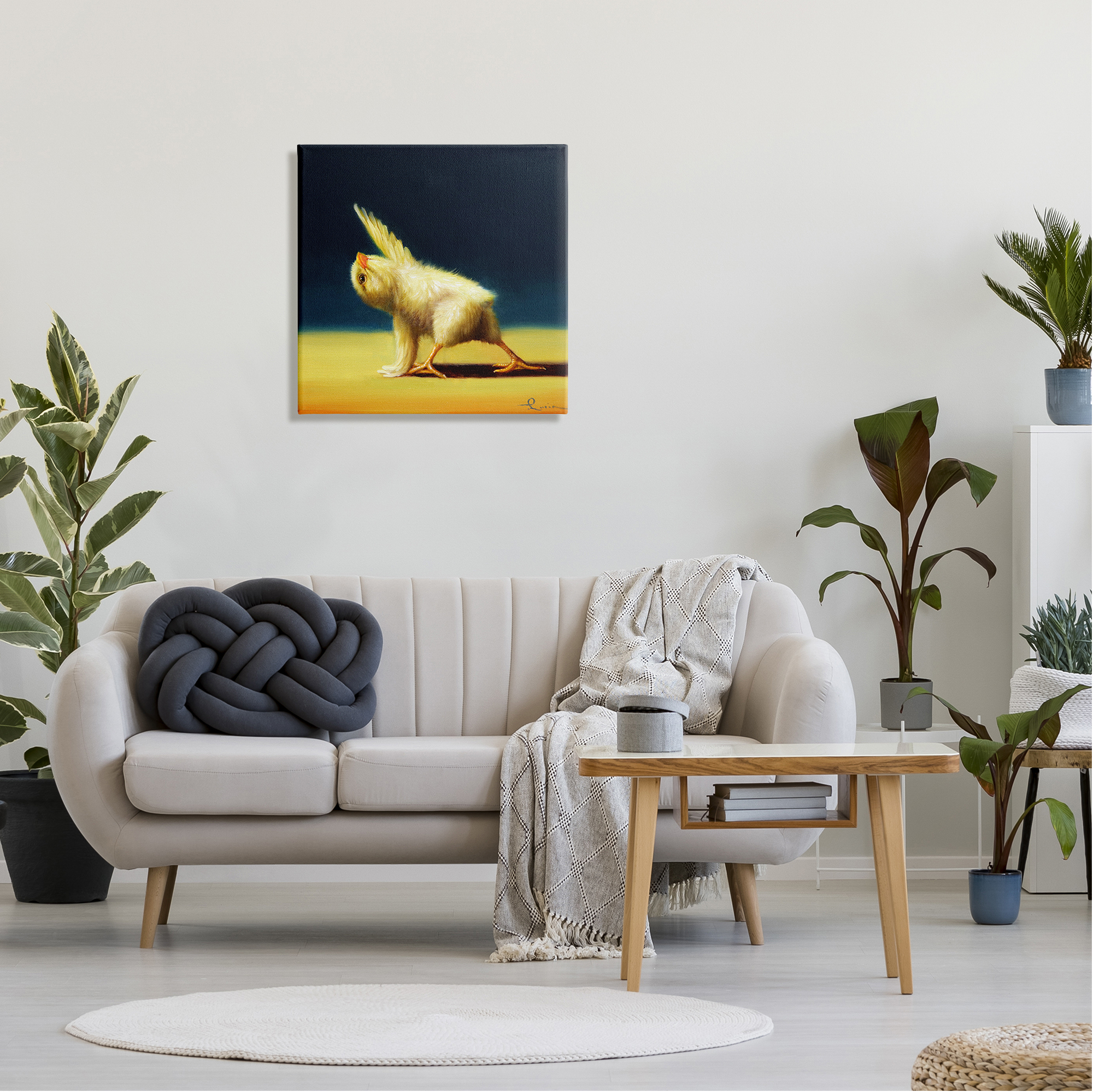 Stupell Industries Detailed Stretching Yoga Chick Bird Painting Canvas Wall Art, 24 x 24, Design by Lucia Heffernan