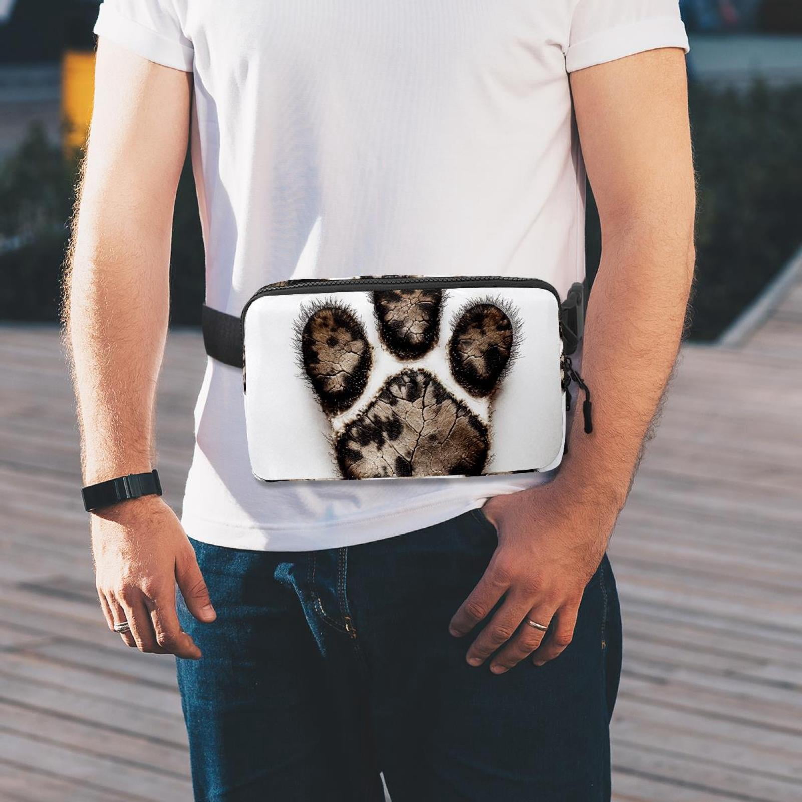 Paw prints Lightweight Adjustable Running Belt with Extension Strap for Unisex - Fanny Pack Waist Bag for Fitness and Exercise