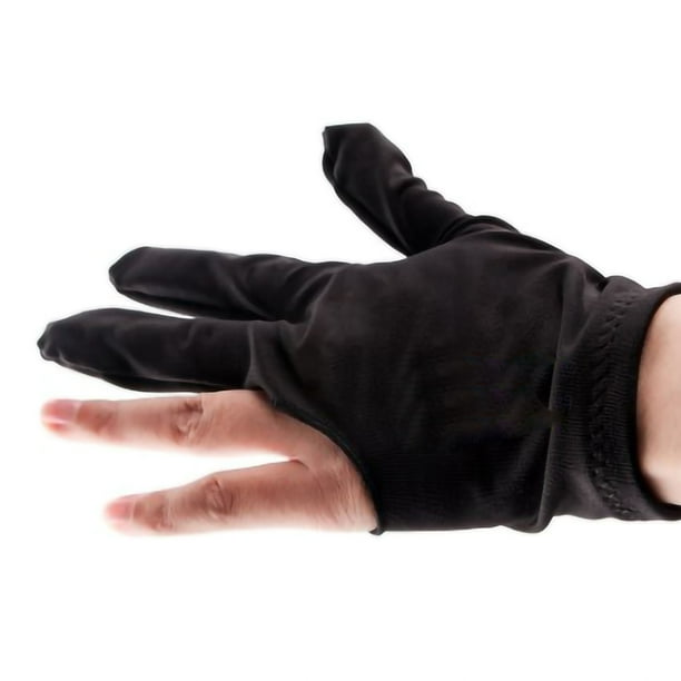 Guantes de billar Jadeshay guantes de billar elásticos 3 dedos Negro Tamaño libre
