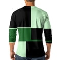 thumbnail image 5 of Men's St. Patrick's Day Irish Henley Shirt 3/4 Sleeve Color Block Clover Top, 5 of 7