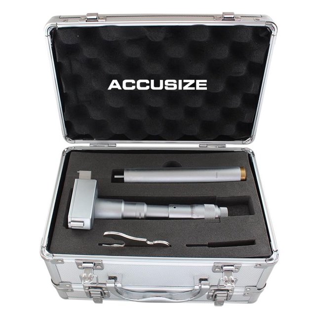 Accusize - 3.5"-4.0" Three-Point Internal Micrometer, Ratchet stop, #3151-3071