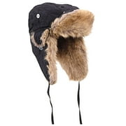 Men's Quilted Bomber Hat with Fur Trim