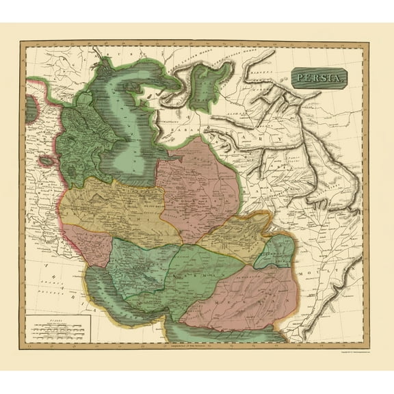Historic Map - Persia - Thomson 1817 - Vintage Wall Art