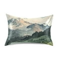 thumbnail image 7 of Yayeee Pillowcase Standard Size Set of 2 Satin Wrinkle Resistant Pillow Case, Watercolor Mountatin, 7 of 7