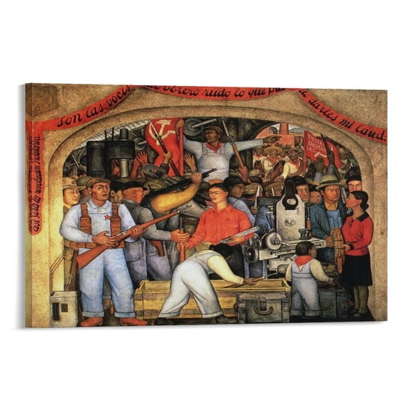 Diego Rivera 《En El Arsenal》Wall Art Prints Poster Room Aesthetic Poster Print Art Wall Painting Canvas Posters Gifts Modern Bedroom Decor 24x36inch(60x90cm)