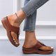 thumbnail image 4 of Chanclas para mujer, sandalias con tiras, toboganes, playa de verano, zapatos de cuña informales, zapatillas/39/marrón Afortunado Sencillez, 4 of 5