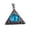 Blue no chain, variant on Men's Stainless Steel Vintage Gothic Triangle Demon Red Evil Eyes All Seeing Pendant Necklace with Chain