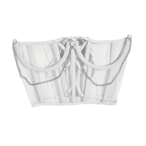 Abbraccia Lace Corset Belt Tie Back Corset for Women Decorative Adjustable Wide Waist Belt White