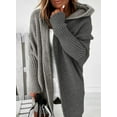 thumbnail image 5 of Women  Fall Outfits Open Front Long Sleeve Hooded Knit Cardigan Sweater Color Block Outwear Coats, 5 of 10