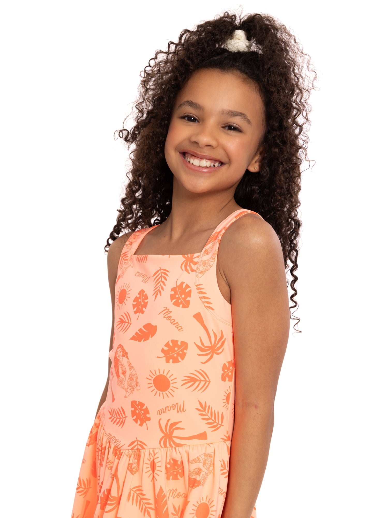 Moana Girls Active Sleeveless Dress with Built-In Shorts, Sizes 4-12