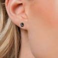 thumbnail image 3 of Gem Stone King 14K Yellow Gold Blue Mystic Topaz Double Notch Stud Earrings | 1.90 Cttw | Gemstone November Birthstone | Oval 7X5MM | Gold Earrings for Women Men, 3 of 6