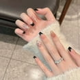 thumbnail image 3 of French Black Edge Classic Style Handmade Wearable Manicure, 3 of 5