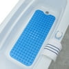 SlipX Solutions 39 x 16 Extra Long Vinyl Non-Slip Bath Mat in Translucent Blue