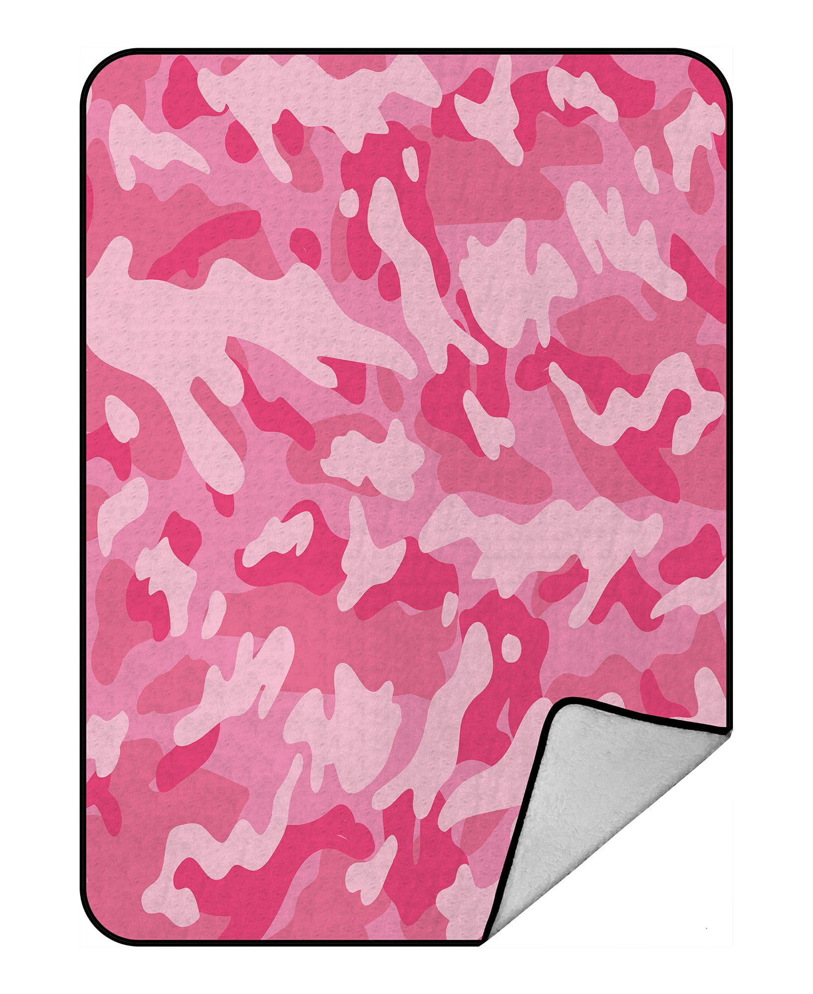 ABPHQTO Pink Camouflage Pattern Fleece Blanket Fleece Back Throw