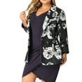 thumbnail image 4 of Women's Plus Size Notched Lapel Contrast Stripe Cuff Blazer, 4 of 7