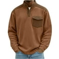thumbnail image 2 of Afuyipoi Men's Sweatshirts,Long Sleeve Solid with Pockets Pullover Sweatshirts Brown M, 2 of 8