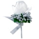 thumbnail image 5 of Broche de flores flores en rosas Muñeca Boutonniere Corsage, Accesorio de novia, Blanco y Gris Plata, 5 of 9