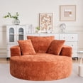thumbnail image 4 of Noble House Chenille Sponge Single Sofa,Fluffy Modern Sleeper Chair,Orange, 4 of 5