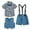 Navy, variant on HCYSFG Boys Paisley Print Formal Outfit Sets 3 Piece Collared Short Sleeve Bow Detail Dress Clothes Sets Button Front Shirt Vest And Shorts Matching Sets