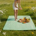 thumbnail image 5 of 78.7" x 78.7" Sandproof Waterproof Picnic Blanket, for Outdoor Camping Hiking Park, Portable with Tote Bag, Non-Stick Sand & Grass, Foldable for Indoor Outdoor Use, Green, 5 of 5