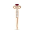 thumbnail image 3 of Angara Natural 0.34 Ct. Ruby with Diamond Halo Ring in 14K Rose Gold for Women (Ring Size: 3.5), 3 of 10