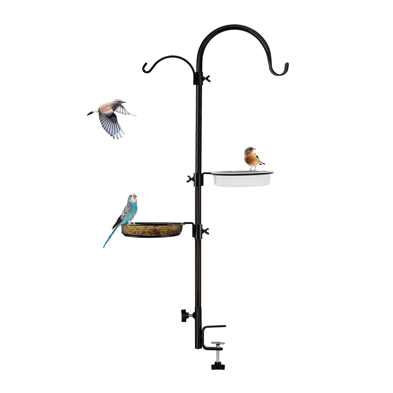 yosager Deck Bird Feeder Pole Bird Feeding Station Kit Porch Multi Hook Bird ... 