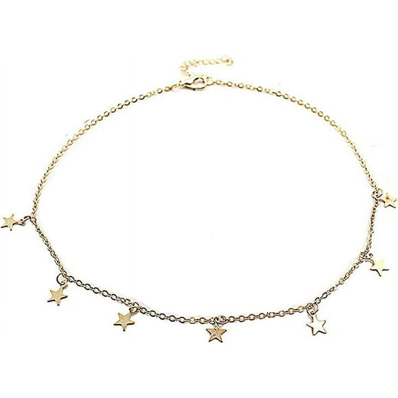 Granjero Gordo Gargantilla con borlas y estrellas estilo bohemio de doublelovely para mujer, collares, colgantes