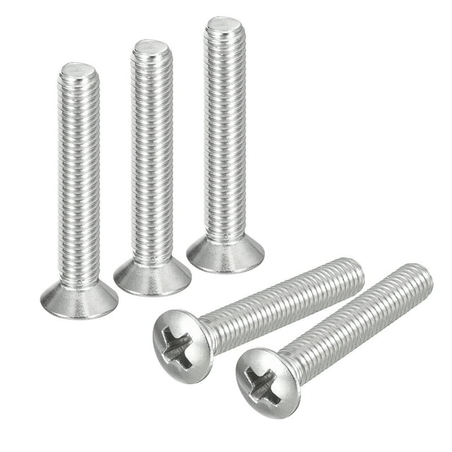 Unique Bargains Vis de Machine à Tête Ovale M5x30mm, Lot de 50 Vis à Tête Fraisée Légèrement Relevée en Acier Inoxydable 304