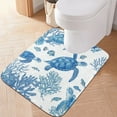 thumbnail image 3 of U-Shaped Toilet Mat Plush Bathroom Rug Mat Non Slip Bathroom Mats Sea Turtles and Coral Reefs, 3 of 5