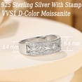 thumbnail image 4 of Newshe Jewellery Wide Moissanite Wedding Bands for Woman 925 Sterling Silver Eternity Rings Size 10, 4 of 8