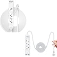 thumbnail image 1 of Flat Extension Cord 15 ft & Extension Cord 10 Ft, Ultra Thin Flat Extension Cord Under Carpet, Rug, Door, Wall Mount Power Strip Flat Plug, Overload Protection for Indoor Office Home Dorm, 1 of 8