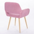thumbnail image 6 of Teddy Fabric Upholstered Side Dining Chair with Metal Legs, Modern Accent Chairs with Backrest and Armrest, Leisure Chair Makeup Chair for Bedroom Dining Room, Pink, 6 of 9