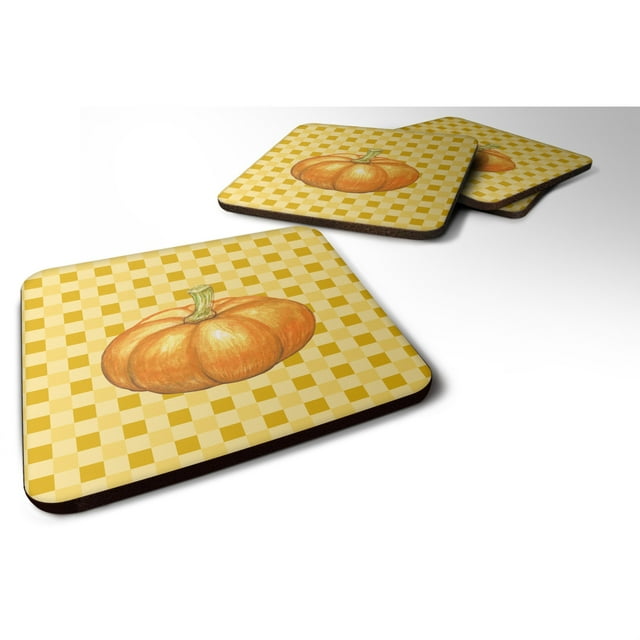 "Treasures Pumpkin on Basketweave Decorative coasters, 3.5, Multicolor" Caroline's Treasures BB7209FC