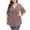 Pink, variant on Women Plus Size Tops Summer Wrap V-Neck Short Sleeve Shirt Cold Shoulder Low Cut Peplum Babydoll Tunic Blouse(Army Green,3XL)